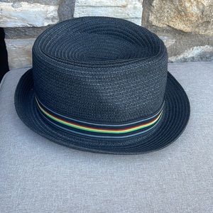 Quiksilver black Rasta band fedora hat size L/XL